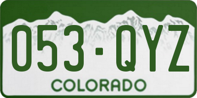 CO license plate 053QYZ