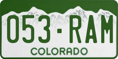 CO license plate 053RAM