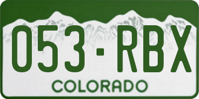 CO license plate 053RBX