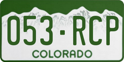 CO license plate 053RCP