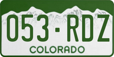 CO license plate 053RDZ