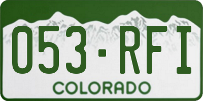 CO license plate 053RFI