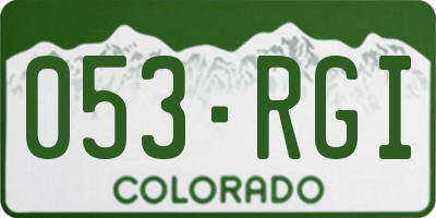 CO license plate 053RGI