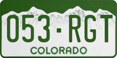 CO license plate 053RGT