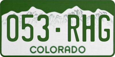 CO license plate 053RHG