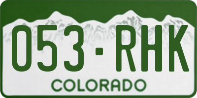 CO license plate 053RHK
