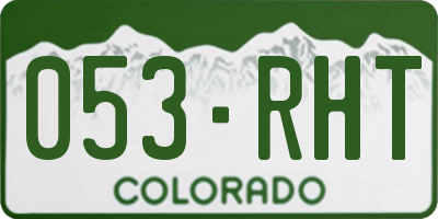CO license plate 053RHT