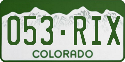 CO license plate 053RIX