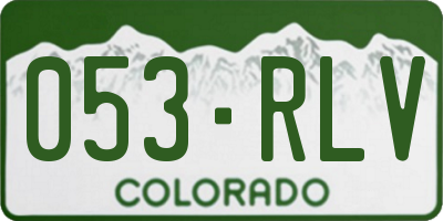 CO license plate 053RLV