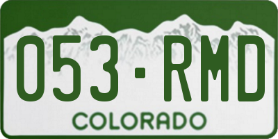 CO license plate 053RMD