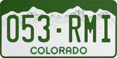 CO license plate 053RMI
