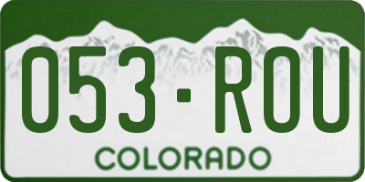 CO license plate 053ROU
