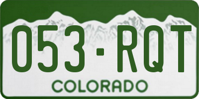 CO license plate 053RQT
