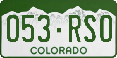 CO license plate 053RSO