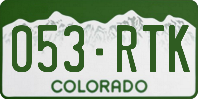 CO license plate 053RTK