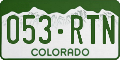 CO license plate 053RTN