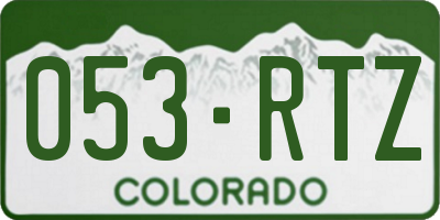 CO license plate 053RTZ