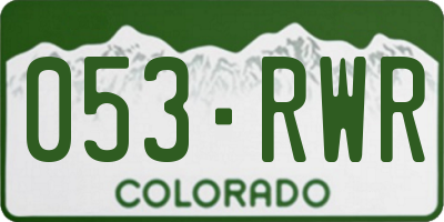 CO license plate 053RWR