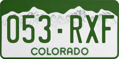 CO license plate 053RXF