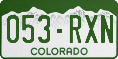 CO license plate 053RXN