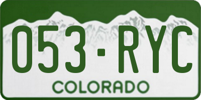 CO license plate 053RYC
