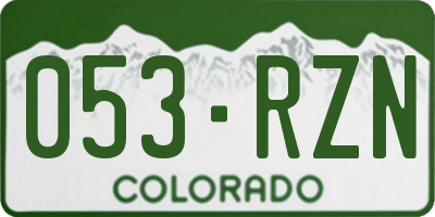 CO license plate 053RZN