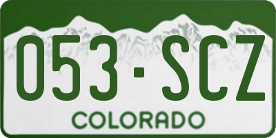 CO license plate 053SCZ