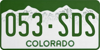 CO license plate 053SDS