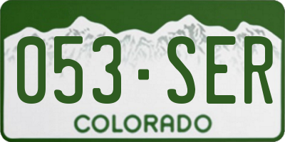 CO license plate 053SER