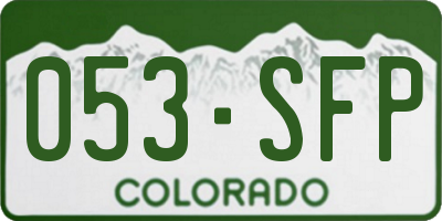 CO license plate 053SFP