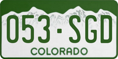 CO license plate 053SGD