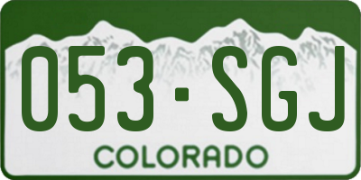 CO license plate 053SGJ