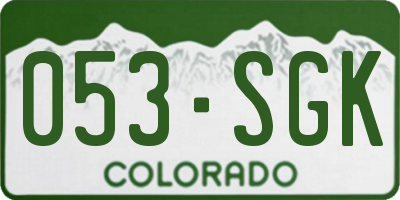 CO license plate 053SGK