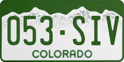 CO license plate 053SIV