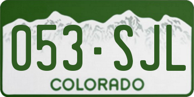 CO license plate 053SJL