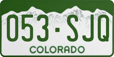 CO license plate 053SJQ