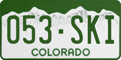 CO license plate 053SKI