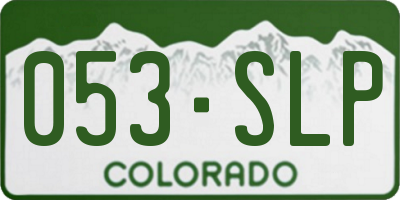 CO license plate 053SLP