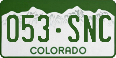 CO license plate 053SNC