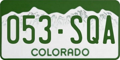 CO license plate 053SQA