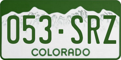 CO license plate 053SRZ