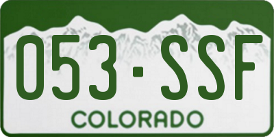 CO license plate 053SSF