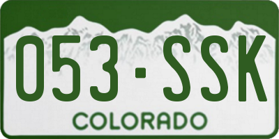CO license plate 053SSK