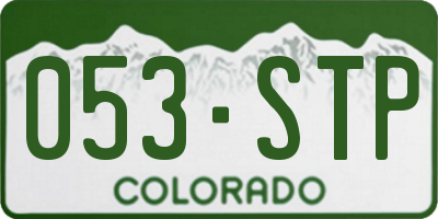 CO license plate 053STP