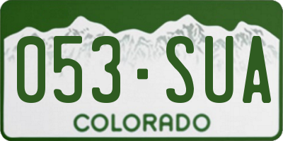 CO license plate 053SUA