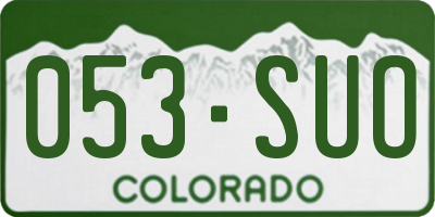 CO license plate 053SUO