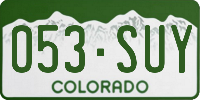 CO license plate 053SUY