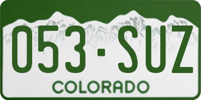 CO license plate 053SUZ