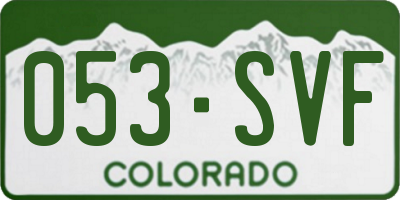 CO license plate 053SVF