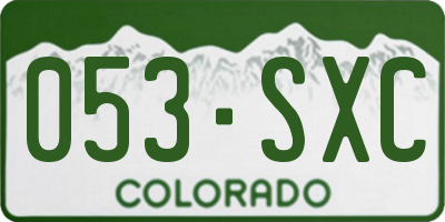 CO license plate 053SXC